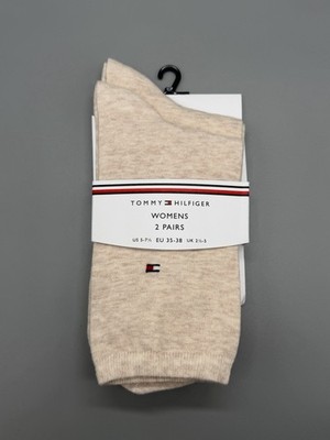 Tommy Hilfiger Damen Classic-Socken 2-er Pack| Gr. 35/38 | Light Beige Melange