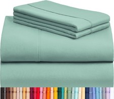 LuxClub 6 PC Full Sheet Set, Breathable Luxury Bed Sheets, Deep Pockets Wrinkle