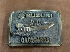 SUZUKI Outboards Brass Limited Edition Belt Buckle #246/500 Made in the USA