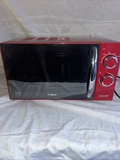 Red Tower Manual Microwave T24009RN With Slight Rust On The Inside