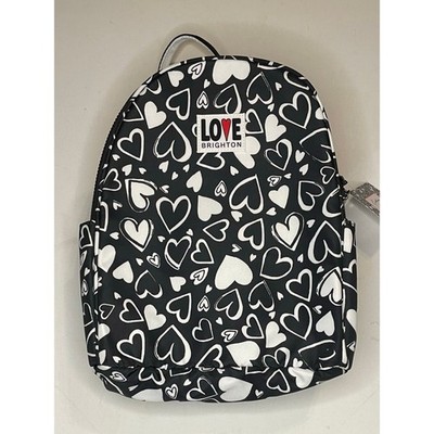 Brighton  Endless Love  Heart Backpack NWT $150  Black & White Y2K Statement Bag
