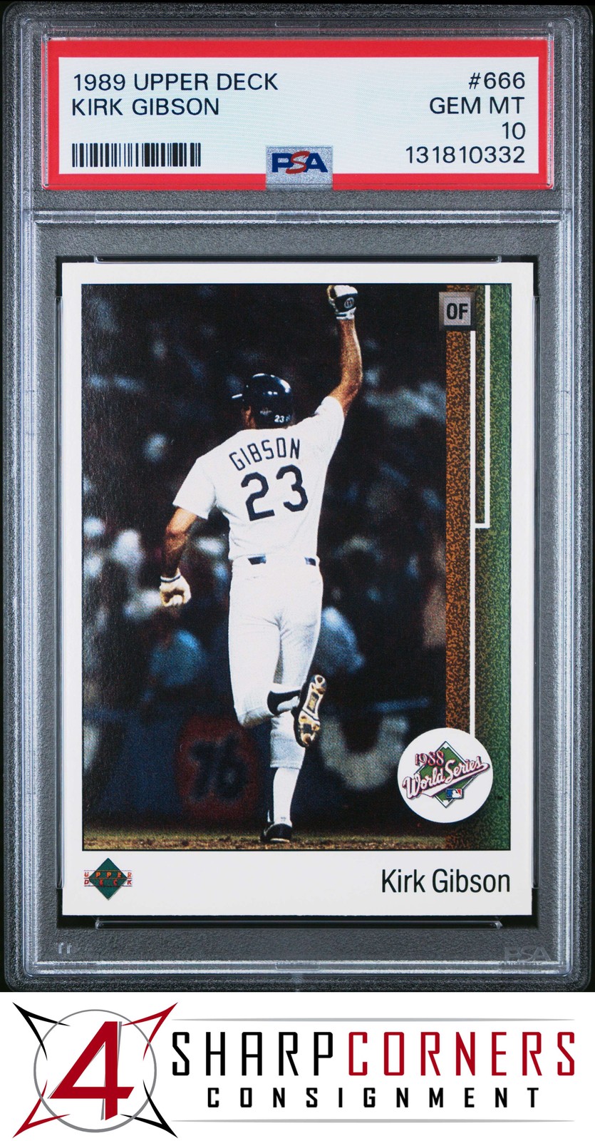 1989 UPPER DECK #666 KIRK GIBSON DODGERS PSA 10