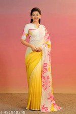 Women's Georgette Saree With Separate Blouse Piece