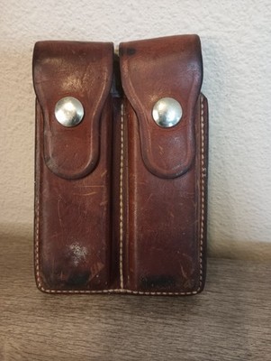 Rare 1978 Vintage Bianchi #20-C Leather SW Model 39 Double Snap Magazine Pouch