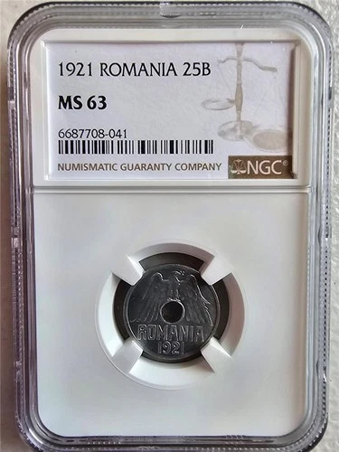 Romania 25 Bani 1921 NGC MS 63
