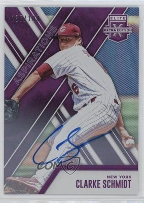 2017 Panini Elite Extra Edition Aspirations Purple /100 Clarke Schmidt Auto s3g