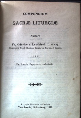 Compendium Sacrae Liturgiae. Leutkirch, Odorico a: