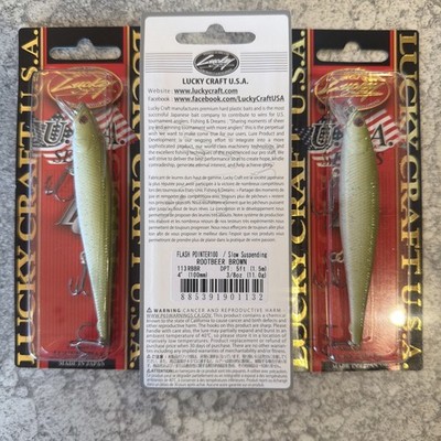 3 Packs Lucky Craft Flash Pointer 100 Slow Suspending Rootbeer Brown