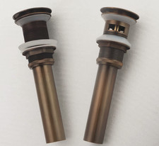 Antique Bathroom Sink Pop Up Drain Vessel Basin Stopper W/Without Overflow Brass