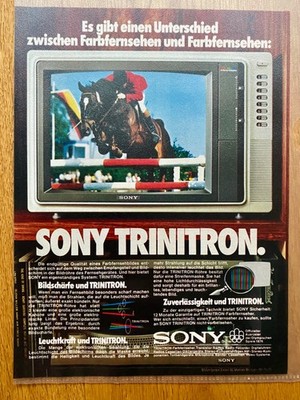 Sony Trinitron Fernseher TV Springreiten 1976 Vintage Ad Werbung Reklame
