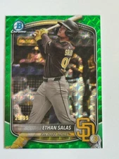 2025 Bowman Chrome - Ethan Salas - #BCP-169 Green Geometric #/99 - Padres