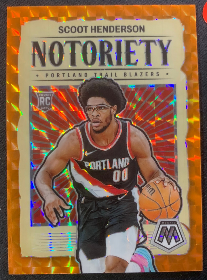 Scoot Henderson 2023-24 Panini Mosaic 29/49 Orange Notoriety RC Portland #4