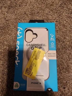 Speck CandyShell Grip iPhone 16 Case Slim MagSafe - White/black  