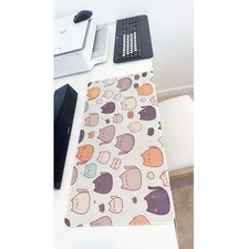 Cute Chibi Cat Pattern Large Gaming Mouse Pad 23.6"x11.5" Non-Slip Desk Mat