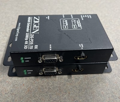 Zigen ZIG-POE-70-TX /RX HDMI Extender 1080p 4K 3D