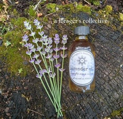 lavender oil ,  herbal skin serum , flower infusion ,  aforagerscollective