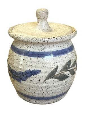 Granite Lake Stoneware Pottery NH Land Fair Lupine Crock Lid Speckled Ware