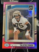 2024 Donruss - Rated Rookie Taliese Fuaga #310 Optic Preview Pink Prizm (RC)