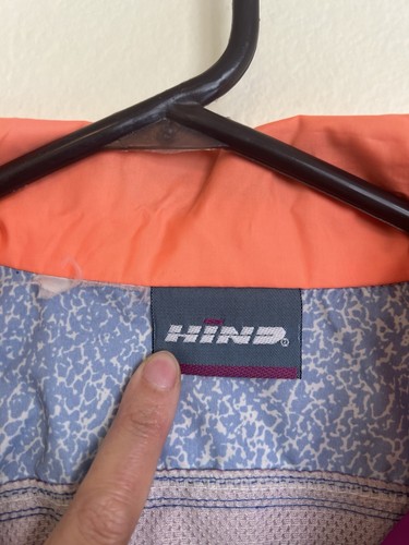 Vtg 90S Hind Windbreaker Full Zip Jacket Neon Vented Orange Blue Colorblock L - Picture 5 of 10