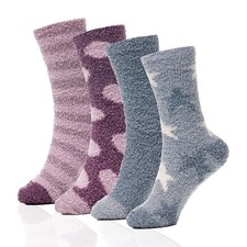 A2Z Ladies Socks 4 Pack Star Spotty Durable Comfortable Winter Warm Cosy socks