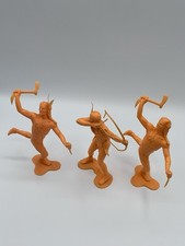 Marx Native American Indian Figures Toy 6in 1960  s Lot Of 3 Toys