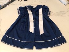 Vintage Bryan Little Girls Navy Blue sailor dress