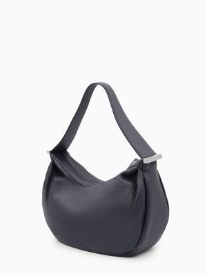 ARCADIA TAUS Pebbled Leather Hobo Shoulder Bag BLACK NEW NWT Made in Italy