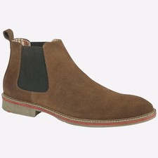 Roamers Freeport Classic Fashion Slip On Ankle Chelsea Boots Mens Brown
