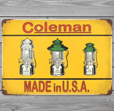 Coleman Lanterns 8 x 12 Vintage Novelty Metal Sign Shrink-Wrapped New!