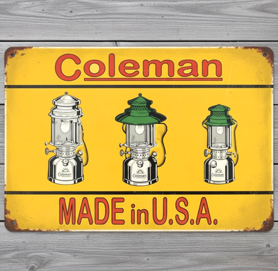 #ad Coleman Lanterns 8 x 12 Vintage Novelty Metal Sign Shrink Wrapped New $14.49