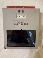 Hunter Kids Boot Socks For Hunter Original Faux Fur Cuff M 11/13 NIB Black