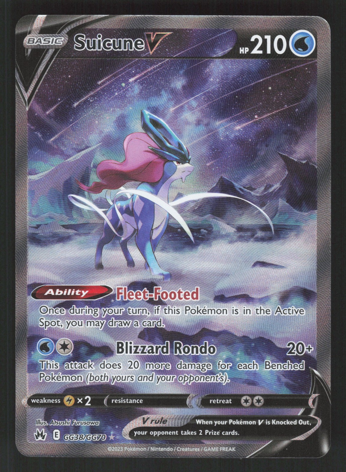 Suicune V GG38/GG70 Pokemon TCG Crown Zenith: Galarian Gallery NM