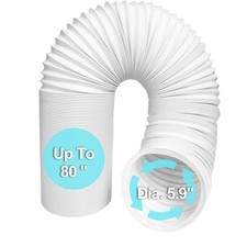 Portable Air Conditioner Hose 5.9 Inch 5.9 Hose- Anti Clockwise White