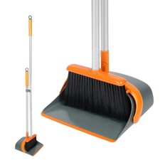 Broom and Dustpan Set with 54 Inch Long Handle - Perfect Dust Pan and Brush C...