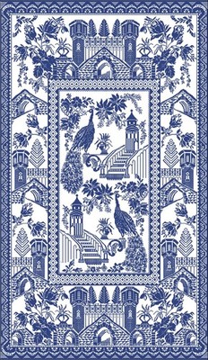 Cross Stitch Pattern Castles and Peacocks Medieval Large Sampler