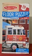 NIB Melissa & Doug FIRE TRUCK 36 Pc. FLOOR PUZZLE, Ages 3+ ~ Large 34" x 22.7"