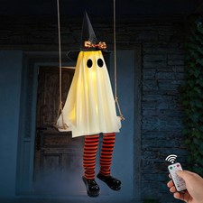 Halloween Decorations Outdoor - 6 FT Large Hanging Swinging Ghost Decor White