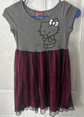 Hello Kitty By Sarnio  Grey And Maroon Lined Tutu Size 7-8. girls
