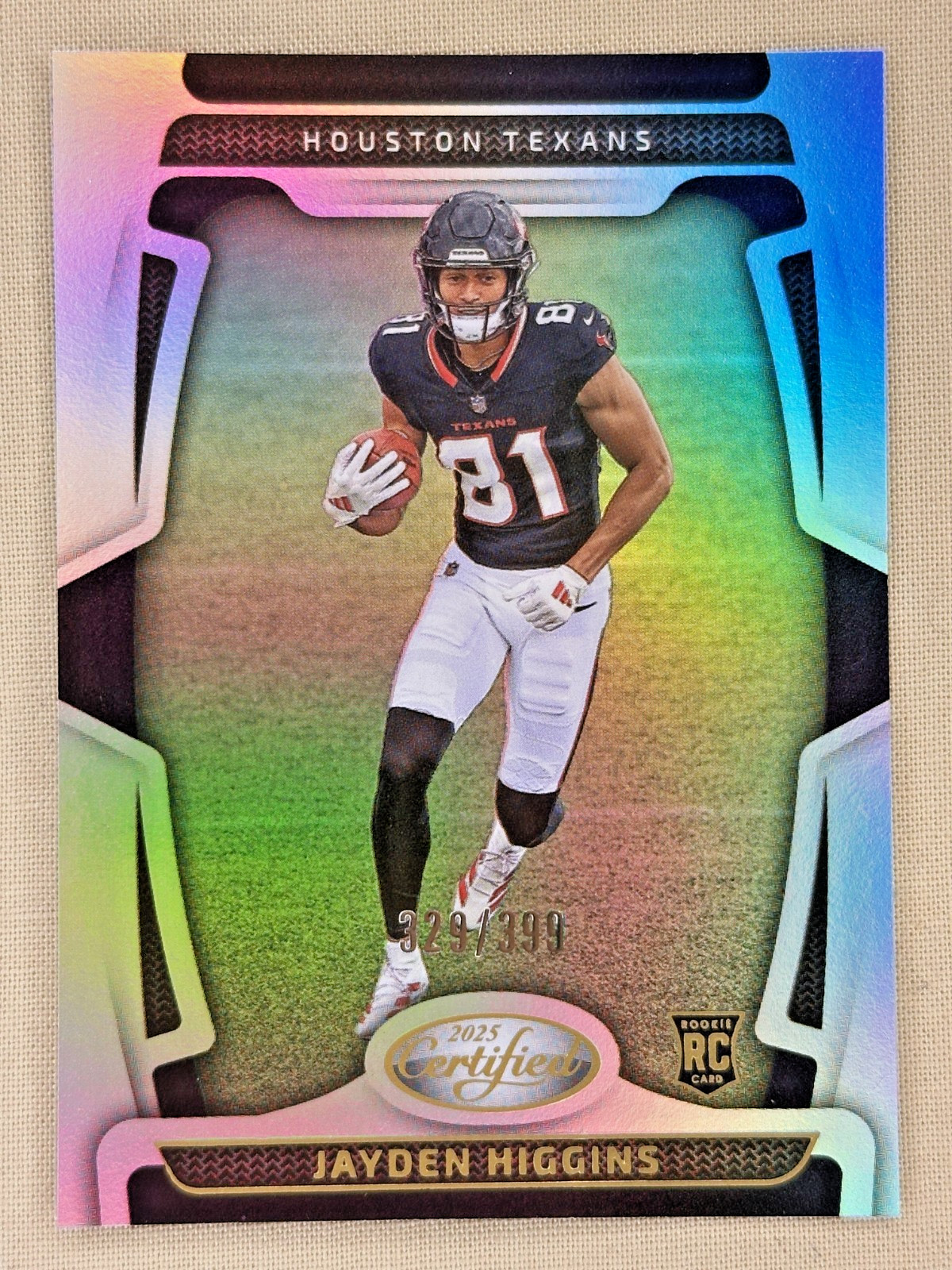 2025 Panini Certified Jayden Higgins RC Mirror /399 Houston Texans #130