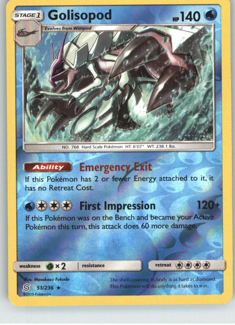 Golisopod SM - Unified Minds [51/236] Holo Rare Reverse Holofoil NM Pokemon