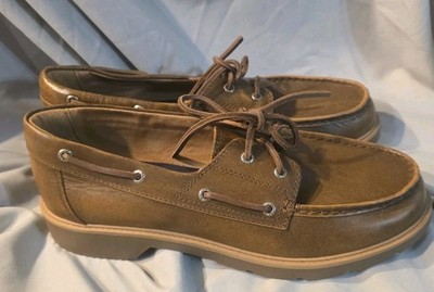 Sperry Womens Wells Boat Shoes Brown Leather Size 11 NWOB Defects