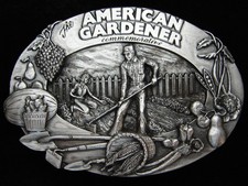 PL15127 VINTAGE 1984  THE AMERICAN GARDENER  COMMEMORATIVE BERGAMOT BUCKLE