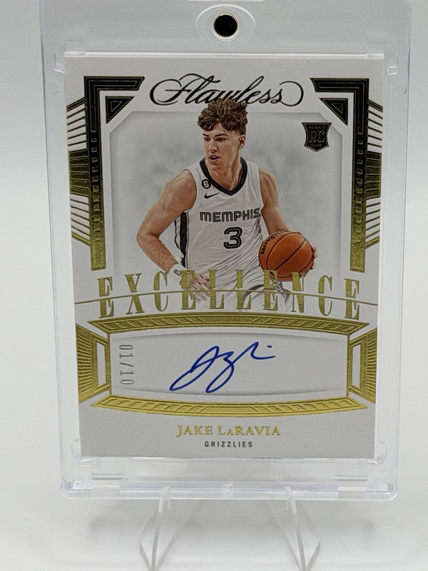Jake Laravia Rookie Auto - 2022-23 Flawless RC Auto Gold Excellence SP /10