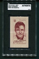 1909 Turkey Red S74 Silks Christy Mathewson with Back New York Giants SGC A