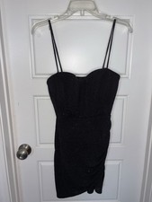 Windsor Black Sparkle Dress Large Spaghetti Strap ￼