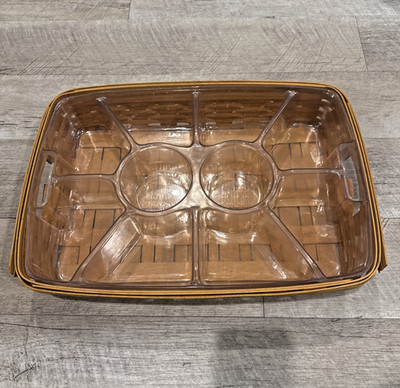 Longaberger Large Hostess Serving Tray with 10-Way Divided & Flat Protectors '97
