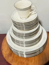 Lenox China Charleston Pattern Platinum Trim You Select!