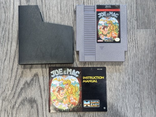 Joe and Mac (Nintendo NES, 1992) Cartridge and Manual Tested!