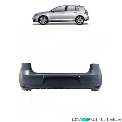 Stoßstange hinten grundiert 4x PDC passt für VW Golf VII 7 ab 10/2012 auch GTI