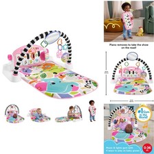Fisher-Price Baby Playmat Glow And Grow Kick Play Piano Gym Pink Musical